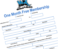 Preview of 1 Month Free Membarship Form